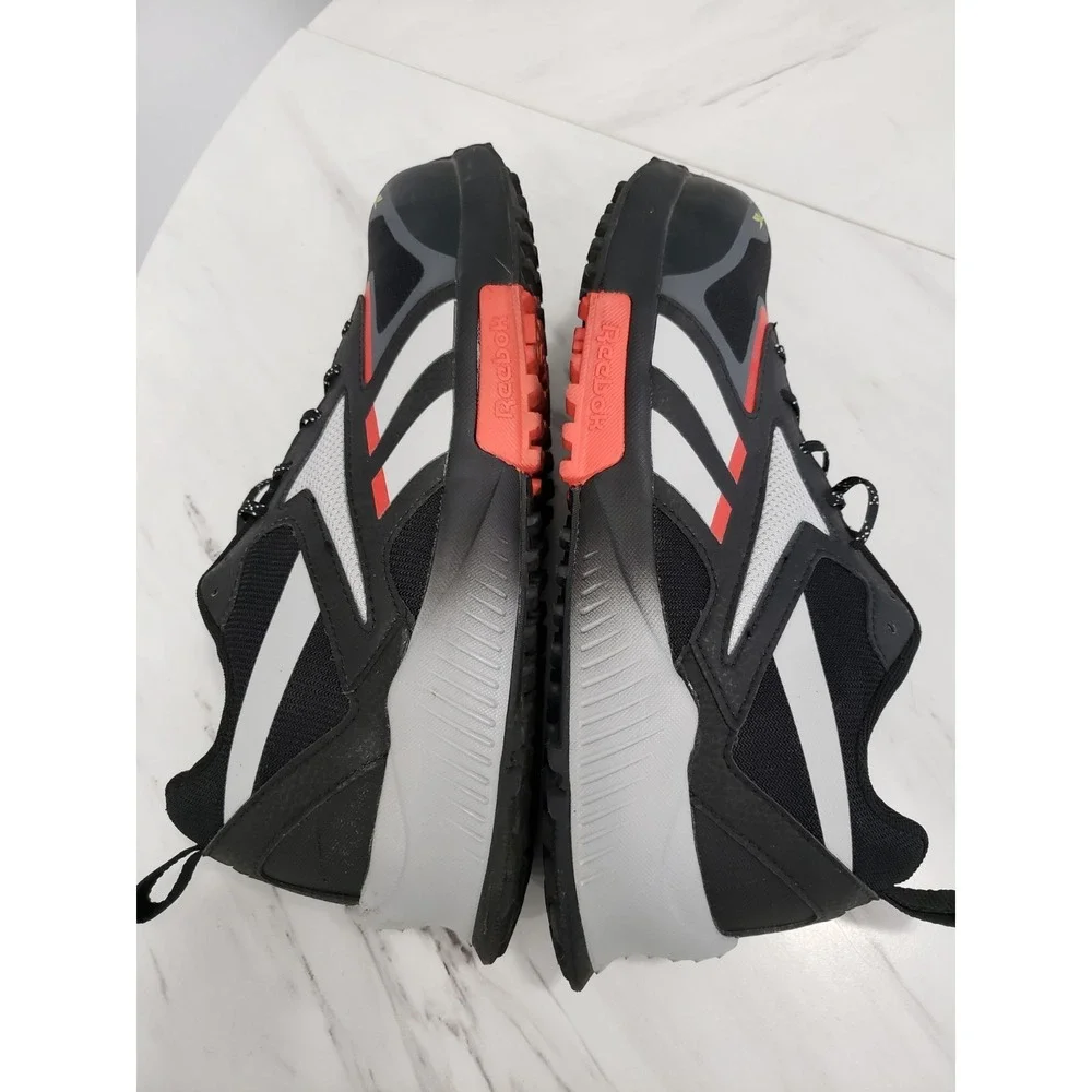 USED VERY CLEAN 10 WIDE -Reebok Work Lavante Trail 2 Safety Shoe Black Red Men's